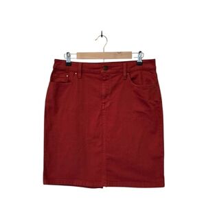 Womens L.L. Bean Classic Red Denim Skirt - 10